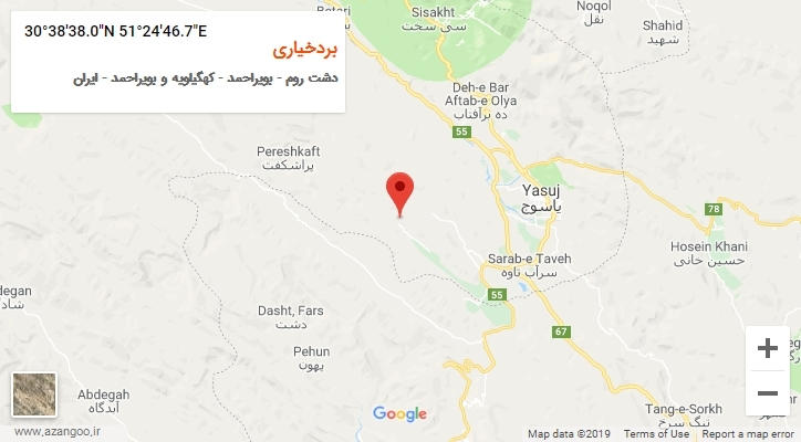 روستای بردخیاری بر روی نقشه