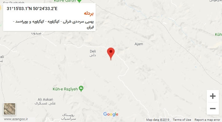 روستای بردله بر روی نقشه