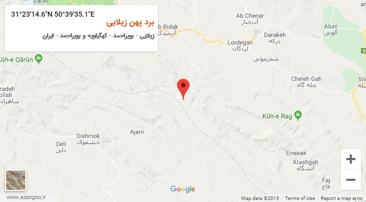روستای برد پهن زیلایی بر روی نقشه
