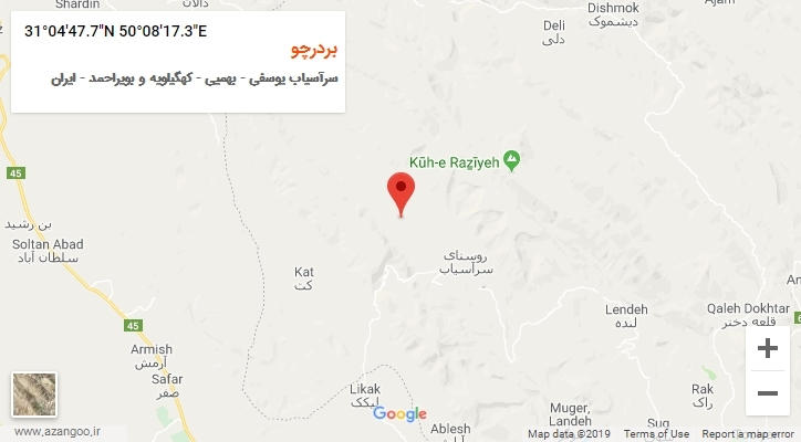 روستای بردرچو بر روی نقشه