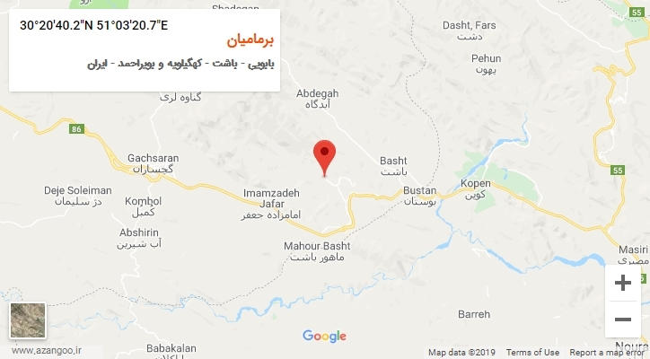 روستای برمامیان بر روی نقشه
