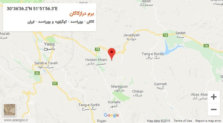 روستای برم درازکاکان بر روی نقشه