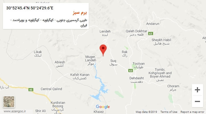روستای برم سبز بر روی نقشه