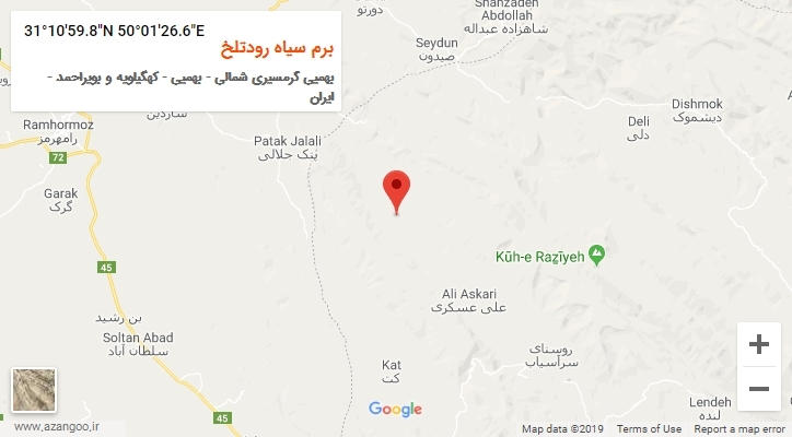 روستای برم سیاه رودتلخ بر روی نقشه