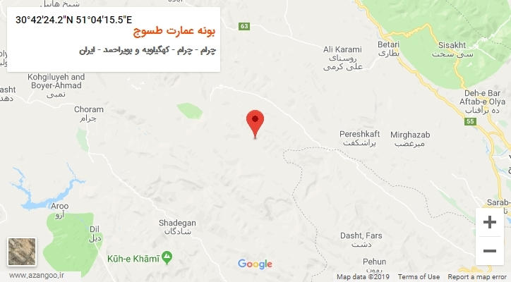 روستای بونه عمارت طسوج بر روی نقشه