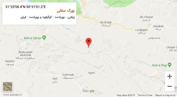 روستای بورک سفلی بر روی نقشه