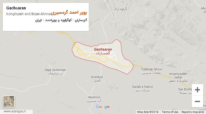 دهستان بویر احمد گرمسیری بر روی نقشه