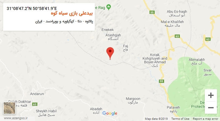 روستای بیدعلی بازی سیاه کوه بر روی نقشه