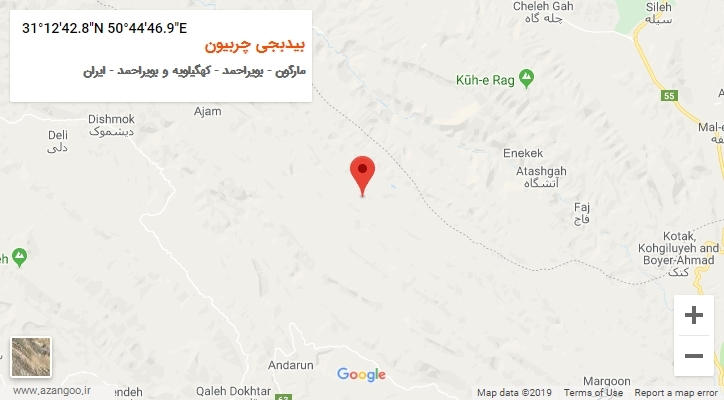 روستای بیدبجی چربیون بر روی نقشه
