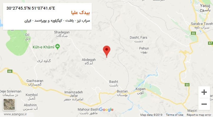 روستای بیدک علیا بر روی نقشه