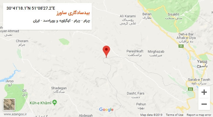 روستای بیدسادگاری ساورز بر روی نقشه
