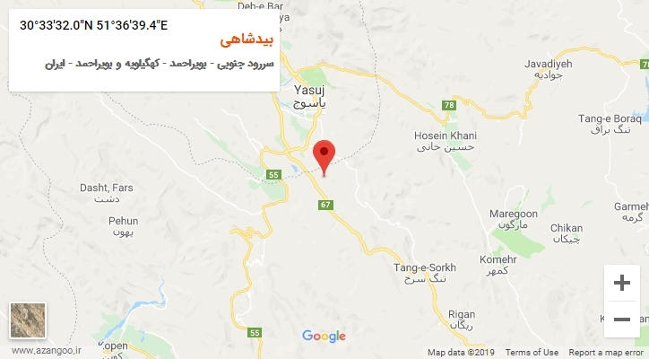 روستای بیدشاهی بر روی نقشه