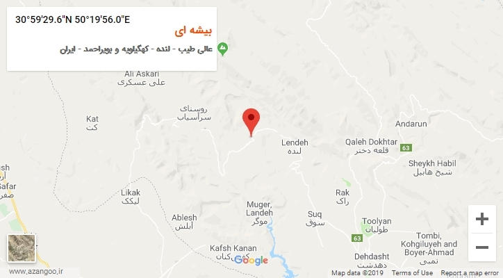 روستای بیشه ای بر روی نقشه