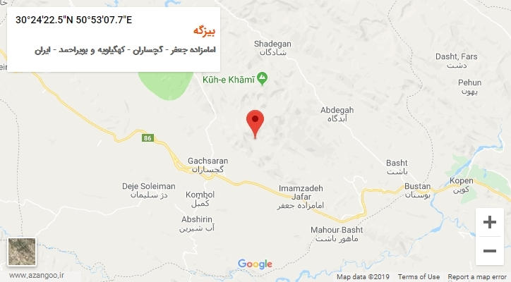 روستای بیزگه بر روی نقشه
