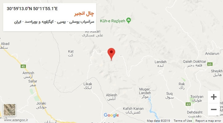 روستای چال انجیر بر روی نقشه