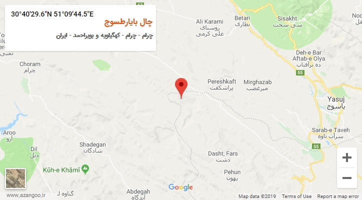 روستای چال بایارطسوج بر روی نقشه