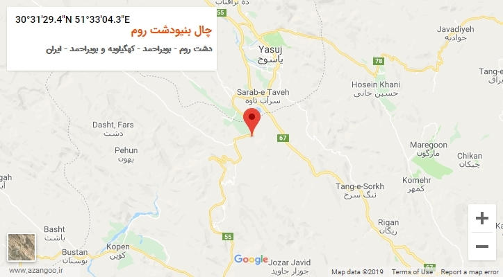 روستای چال بنیودشت روم بر روی نقشه