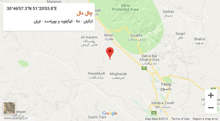 روستای چال دال بر روی نقشه