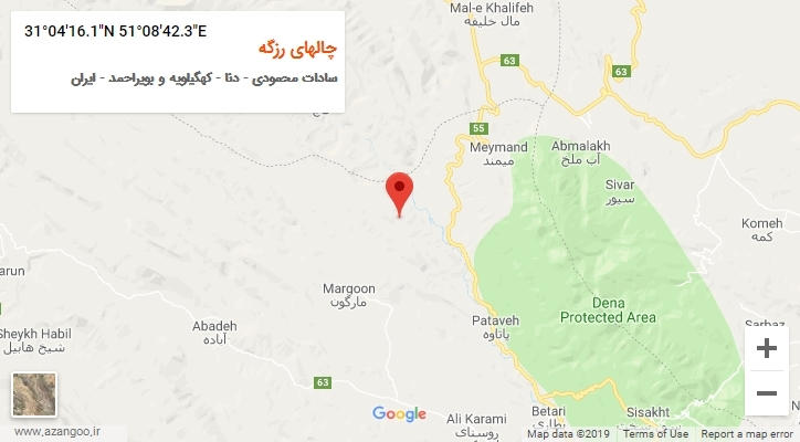 روستای چالهای رزگه بر روی نقشه