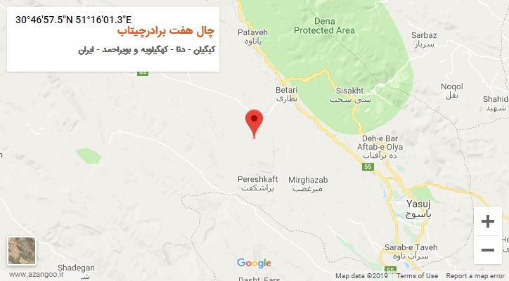 روستای چال هفت برادرچیتاب بر روی نقشه