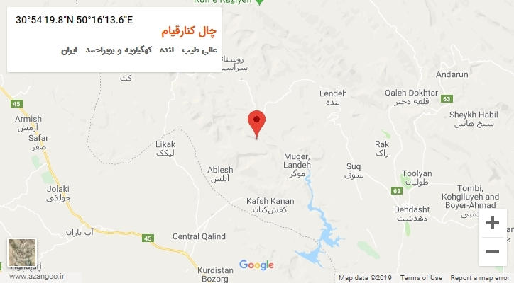 روستای چال کنارقیام بر روی نقشه