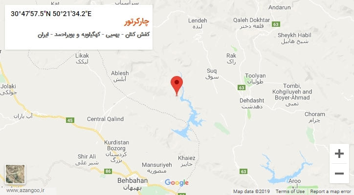 روستای چارکرتور بر روی نقشه