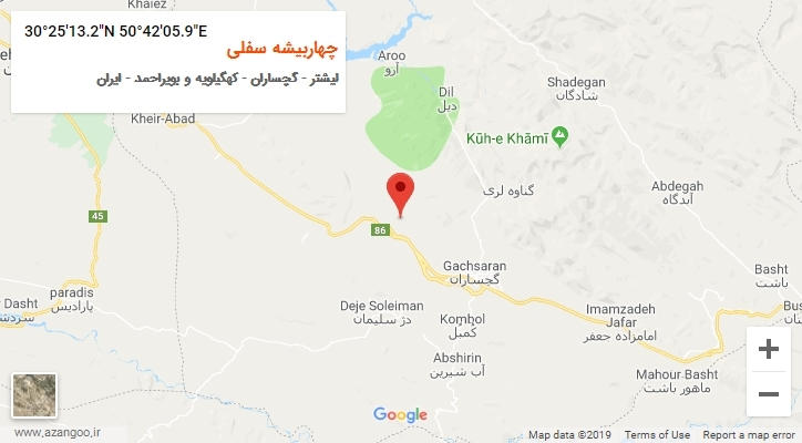 روستای چهاربیشه سفلی بر روی نقشه