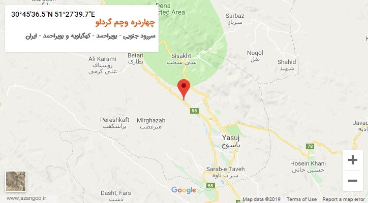 روستای چهاردره وچم گردلو بر روی نقشه