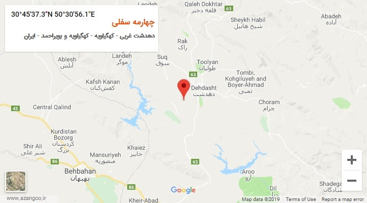 روستای چهارمه سفلی بر روی نقشه