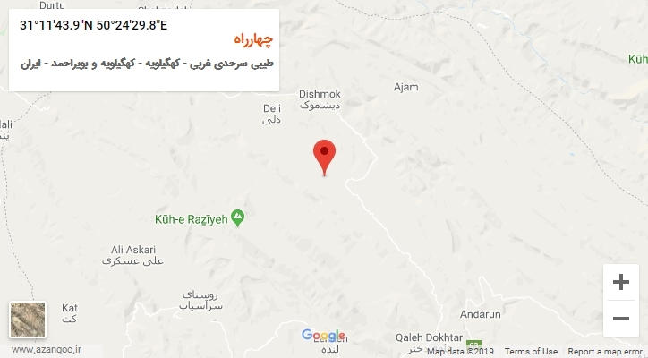 روستای چهارراه بر روی نقشه