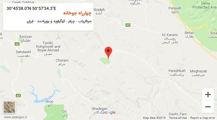 روستای چهارراه جوخانه بر روی نقشه