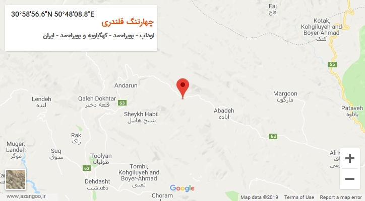 روستای چهارتنگ قلندری بر روی نقشه