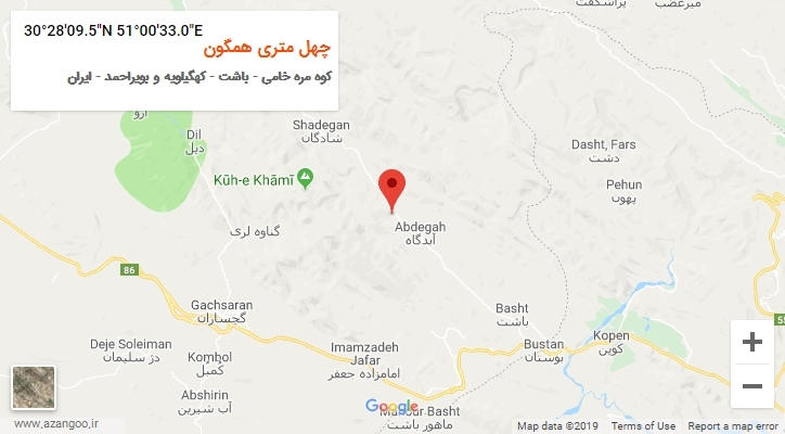 روستای چهل متری همگون بر روی نقشه