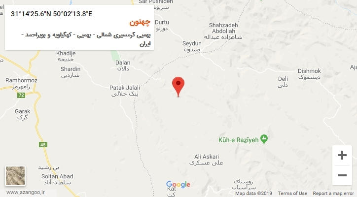 روستای چهتون بر روی نقشه