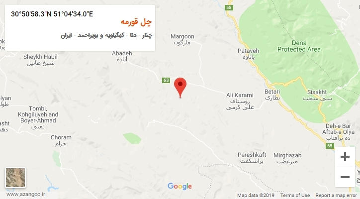 روستای چل قورمه بر روی نقشه