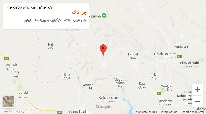 روستای چل تاگ بر روی نقشه