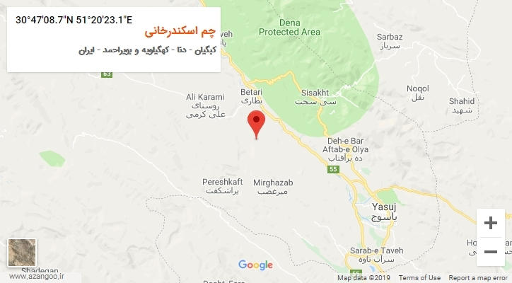 روستای چم اسکندرخانی بر روی نقشه