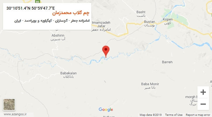روستای چم گلاب محمدزمان بر روی نقشه