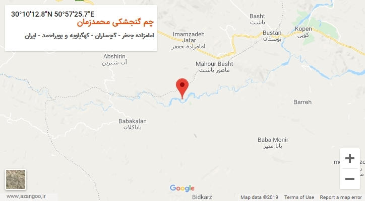 روستای چم گنجشکی محمدزمان بر روی نقشه