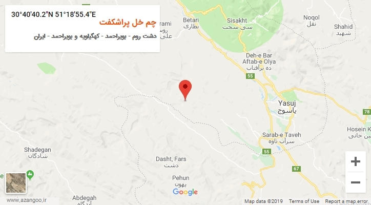 روستای چم خل پراشکفت بر روی نقشه