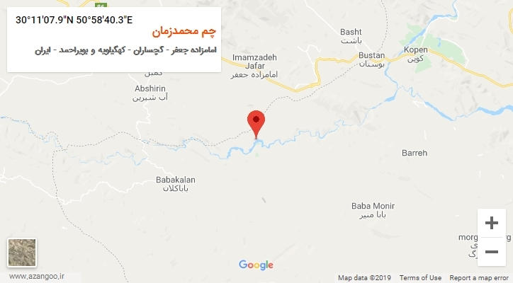 روستای چم محمدزمان بر روی نقشه