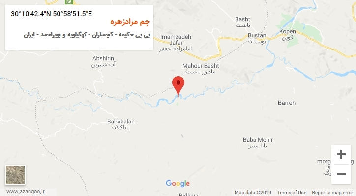 روستای چم مرادزهره بر روی نقشه