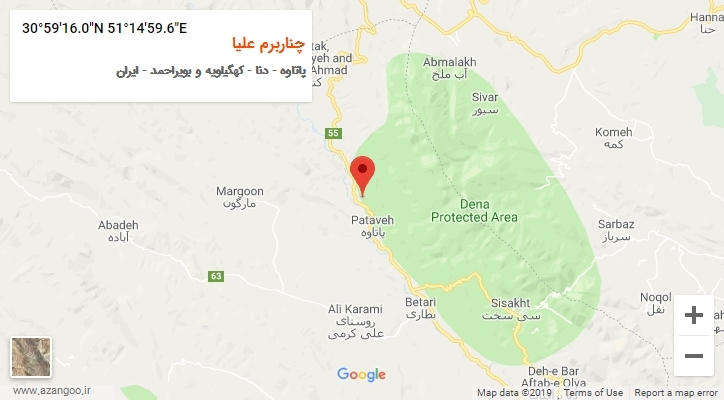 روستای چناربرم علیا بر روی نقشه