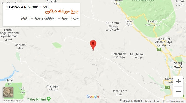 روستای چرخ مورشله دیلگون بر روی نقشه