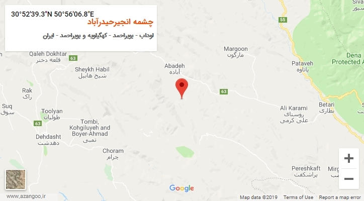 روستای چشمه انجیرحیدرآباد بر روی نقشه