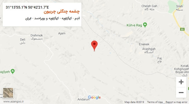 روستای چشمه چنگلی چربیون بر روی نقشه