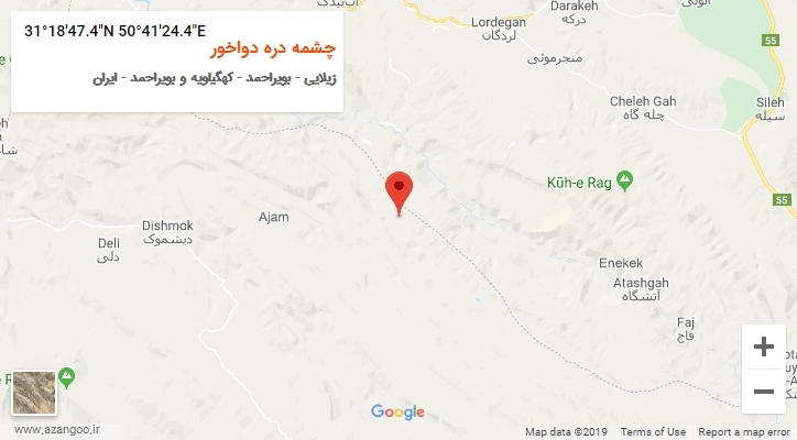 روستای چشمه دره دواخور بر روی نقشه