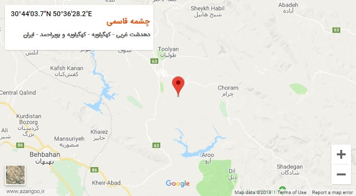 روستای چشمه قاسمی بر روی نقشه