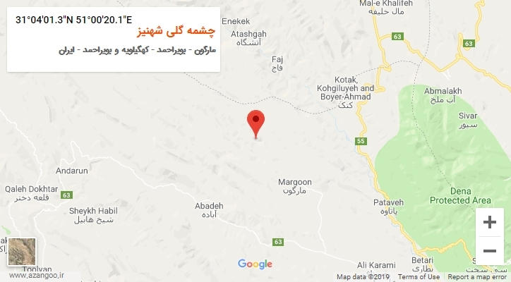 روستای چشمه گلی شهنیز بر روی نقشه
