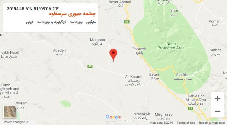 روستای چشمه جیوری سرسقاوه بر روی نقشه